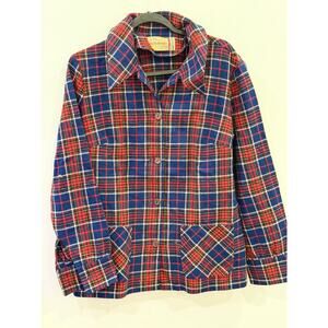 Pendleton Knockabouts Red flannel shirt women Medium Vintage 100% Wool